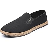 Wsvpeto Mens Slip on Canvas Loafers Casual Shoes Sneakers Comfy Walking Slipers Shoes Pain Relief for Men Black Fashion Breathable Loafers
