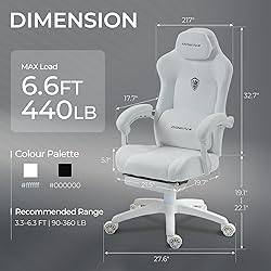 Dowinx Big and Tall Gaming Chair, Suede Fabric Game