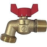 Brass Ball Hose Bibb Compares to Arrowhead Brass [79-210] 1/2" Male NPT MIP Inlet with 3/4 water hose outlet ideal for gardens, patios, boiler drain - Llave de Manguera Esfera Mariposa 1/2"
