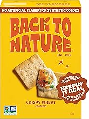 Back to Nature Crispy Wheat Crackers, Non-GMO, Vegan Friendly Snack Cracker, Made with Wheat Flour & Sea Salt, Snack Happy, 6