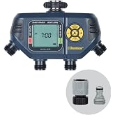 Melnor AquaTimer&trade; 4-Zone Programmable Digital Timer: Independent Zones | 65140AMZ | Programmable Water Timer | Hourly to Weekly Scheduling | 7-Day Rain Delay | Manual Watering