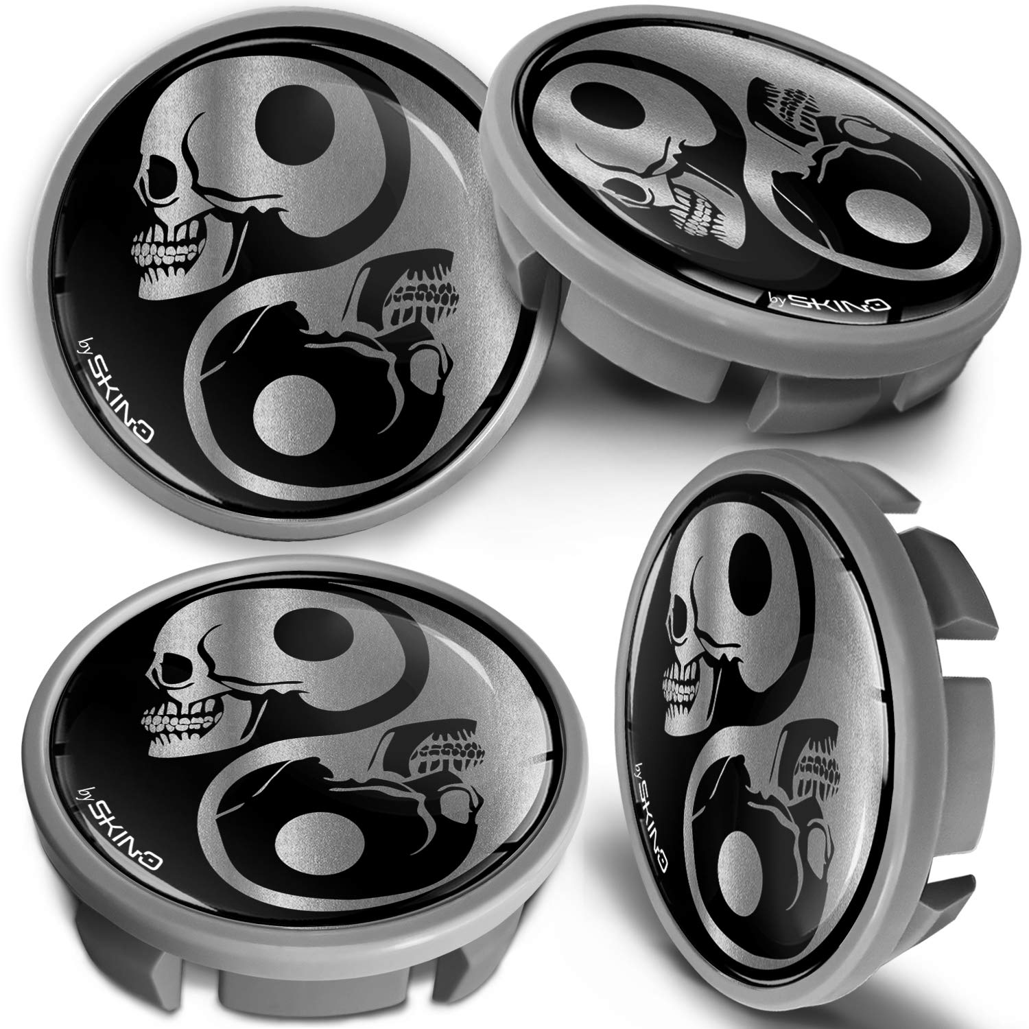 SkinoEu 4 x 65mm Wheel Centre Alloy Hub Center Caps Compatible with VW 3B7 601 171 / 6U7 601 171 Silver Hubcaps CVS 5