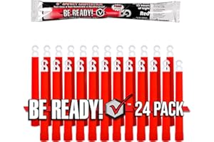 Windy City Novelties Be Ready - Red 6" Industrial 12 Hour Premium Emergency Safety Chemical Light Glow Sticks - 24 Pack