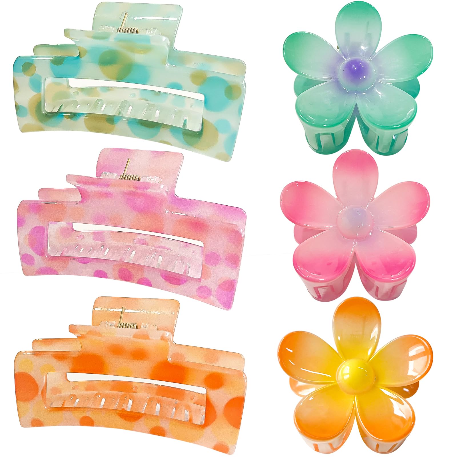 Photo 1 of GQLV Hair Accessories Gift Set: Nonslip Big Cute Hair Claws, Medium Flower Hair Clips for Thick/Thin Hair, Hair Styling Accessories for Women/Girls