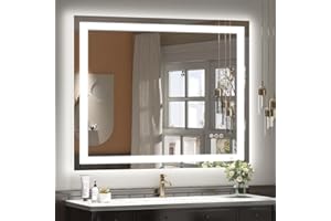 ODDSAN 40 x 36 LED Bathroom Mirror for Wall, Lighted Vanity Mirror, Dimmable, Anti-Fog, Shatter-Proof, ETL Listed (Front Lights + Backlit)