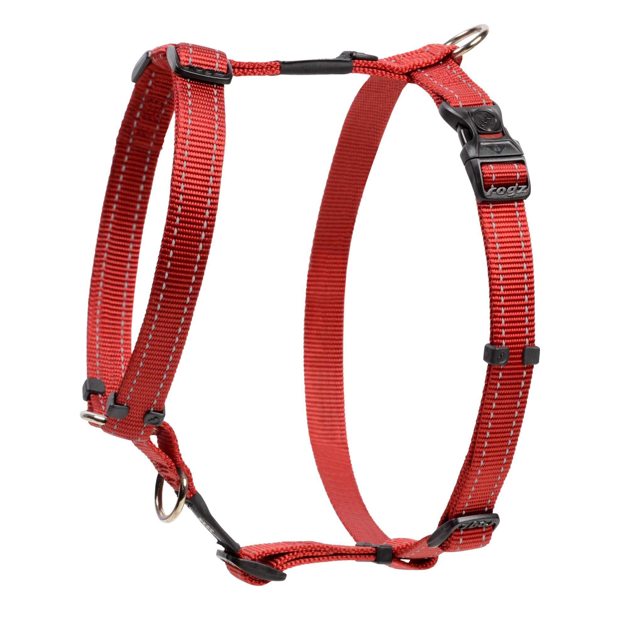 Reflective Adjustable Dog H Harness for Extra Large Dogs; matching collar and leash available, Red โ image 1