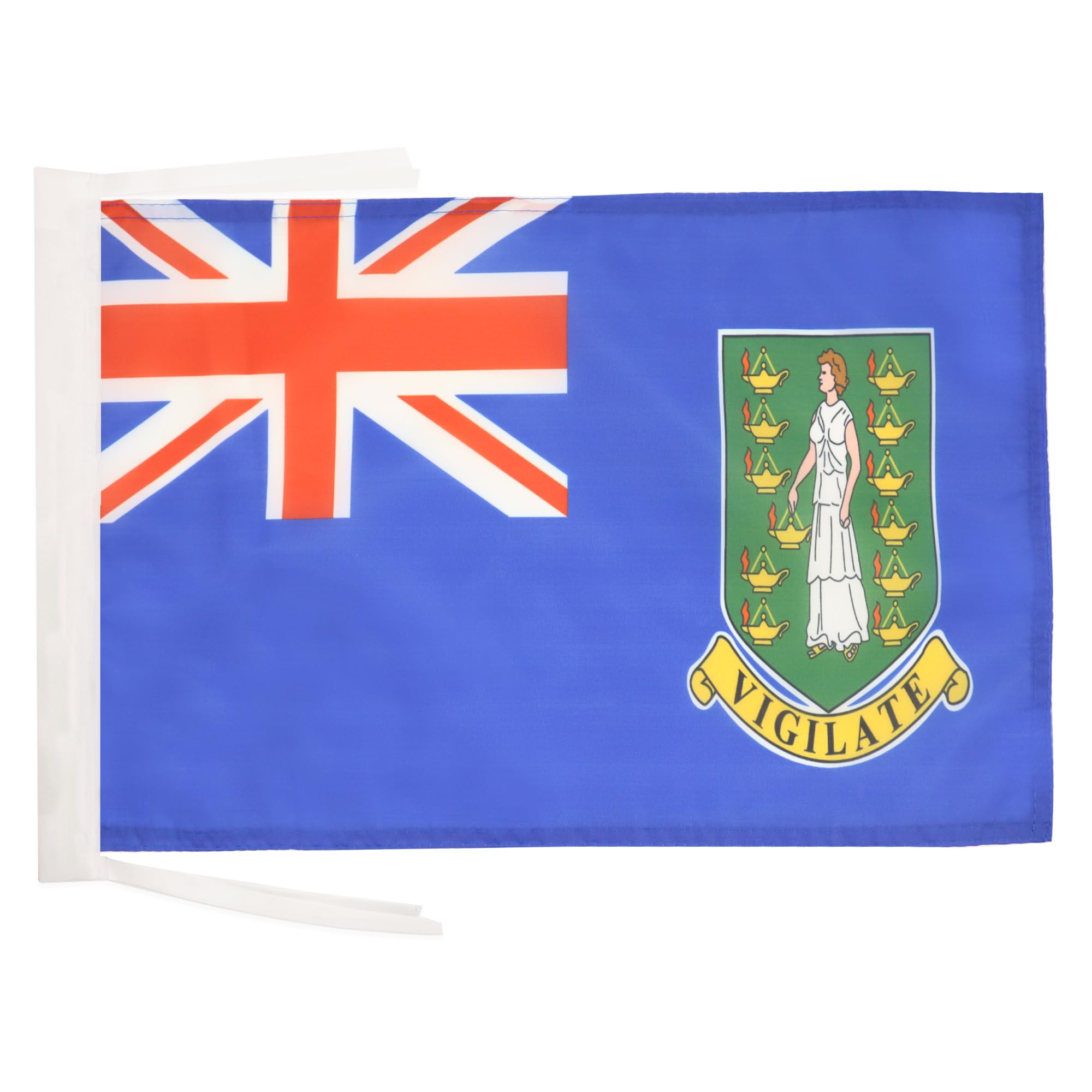 AZ FLAG - British Virgin Islands Flag - 18'' x 12'' - 100% Polyester Virgin Islander Small Banner with Two Cords - Fade Resistant - Vivid Colors - 18x12 in - 45x30 Cm โ image 1