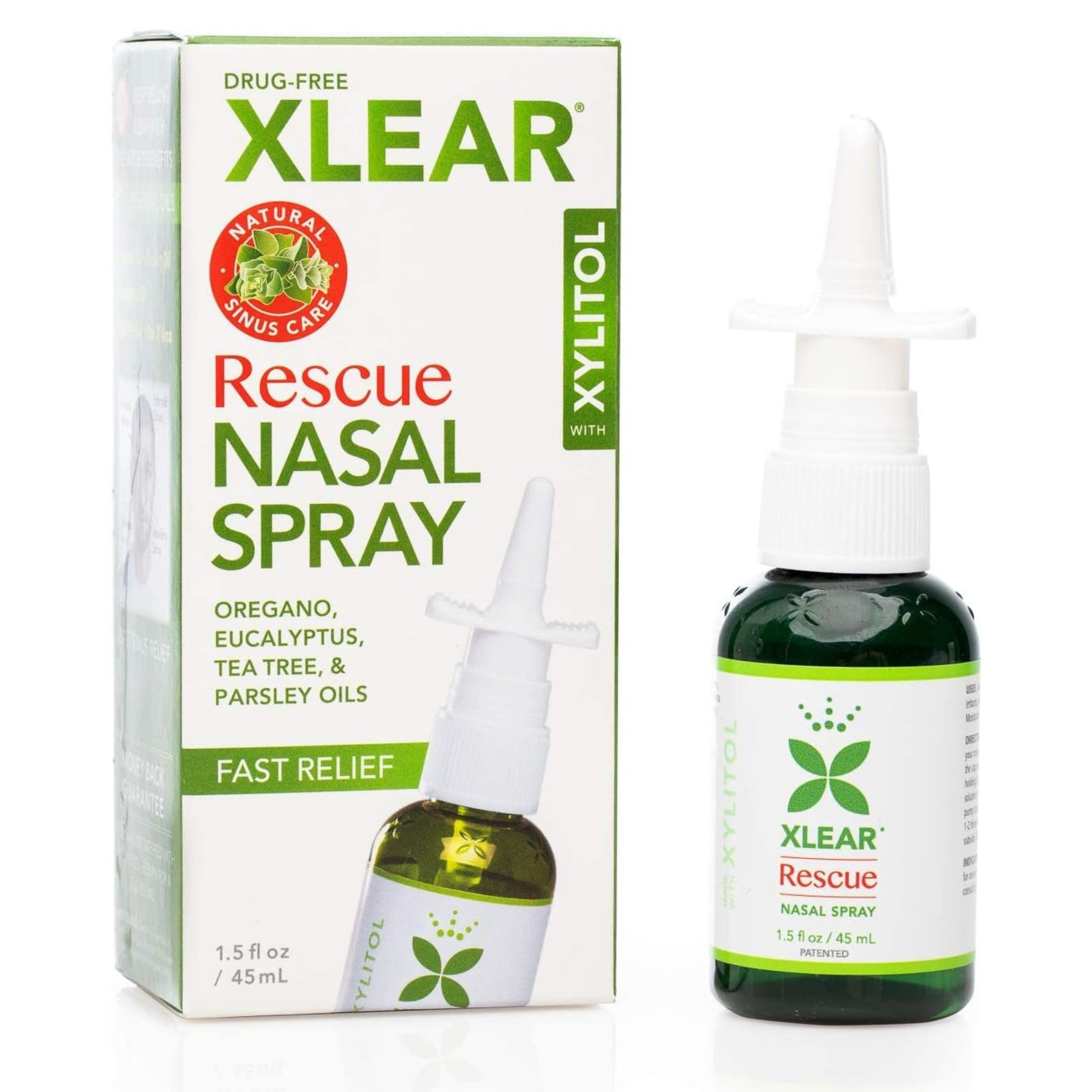 Xlear Rescue Natural Nasal Spray with Xylitol, Oregano and Tea Tree (Pack of 1)