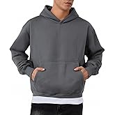 VPG Hoodies for Men, Casual Cropped Fleece Mens Sweatshirt with Pocket Pullover Plain Long Sleeve Hooded Sweatshirt