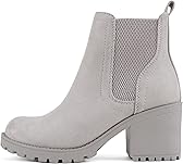 Soda ZINON ~ Women Lug Sole Mid Heel Chelsea Fashion Ankle Boot w/Double Elastic Gore