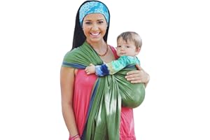 Hip Baby Wrap Ring Sling Baby Carrier for Infants and Toddlers - Beautiful, 100% Soft Cotton Baby Wraps Carrier for Babies 8-35 lbs - Perfect Baby Shower Gifts Moms and Dads - Nursing Cover (Fern)