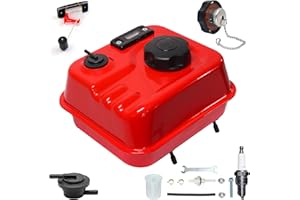 JMCHSTORE Fuel Gauge Gas Fuel Tank w/ Roll Over Valve for Predator 212 6.5HP 60363 Hemi Engine, For Coleman B200 B200R CT200U BT200X CT200UEX Mini Bike (Red)