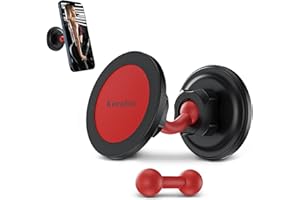 Dual Magnetic Phone Holder for MagSafe,360 Rotation Gym Magnetic Phone Holder Mount, Gym Cell Phone Holder with Double Sided 