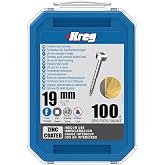 Kreg Zinc Pocket-Hole Screws, SPS-F075-100,100 Count, 3/4" Length | Zinc Pocket-hole Screws, 3/4-inch, Fine Thread, Pan Head for Strong Indoor Woodworking Joints