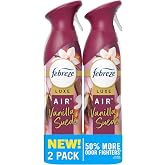 Febreze Air Mist, Air Freshener Spray, Odor Fighting Room Spray, Deodorizer for Home Bathroom Kitchen Office Apartment Dorm Room Classroom, Vanilla Suede, 8.1oz, 2ct