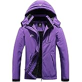 MOERDENG Women's Waterproof Ski Jacket Warm Winter Coat Outdoor Windbreaker Hiking Snowboarding Jacket