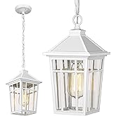 Darkaway Outdoor Pendant Light Fixture, Outdoor Hanging Light Porch Lights Fixtures Anti-Rust Waterproof Aluminum with Seeded