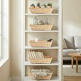 EHC Wicker Wood Natural Gift Basket Storage Hamper 38x29x11 cm view 2