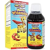 GirafKids Liquid Multivitamin for Kids with B Complex, 8 Fl Oz, Ages 4+ | Daily Child Vitamins Biotin, Vitamin A, Folic Acid, Omega-3 &amp; Beta Glucan - Dietary Supplement for Kids Growth and Energy