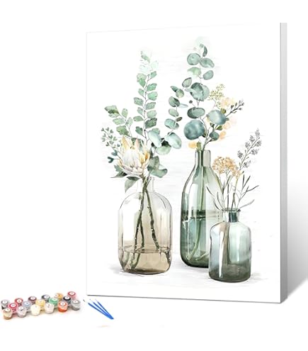 Hlison Pintura Por Números Para Adultos, Fácil De Pintar Por Números Para Niños Principiantes, Pintura Acrílica De Flores Por Números Para Decoración De Pared Del Hogar, Regalo (16 X 20 Pulgadas