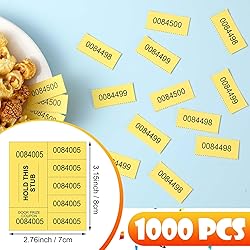 Kosiz 1000 Sheets 5 Bid Raffle Ticket Numbers