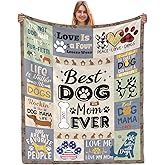 AJIIUSV Dog Mom Gifts for Women, Gifts for Dog Lovers Women, Mothers Day Dogs Lovers Gift Throw Blanket 50x60 Inch