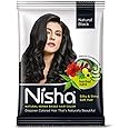Nisha Henna Based Color Dye For Hair (0.3 Ounce (Pack of 6), Natural Black)