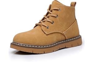 Ahannie Boys Boots Toddler Kids Work Boots Outdoor Casual Side Zipper Ankle Shoes(Toddler/Little Kid/Big Kid)