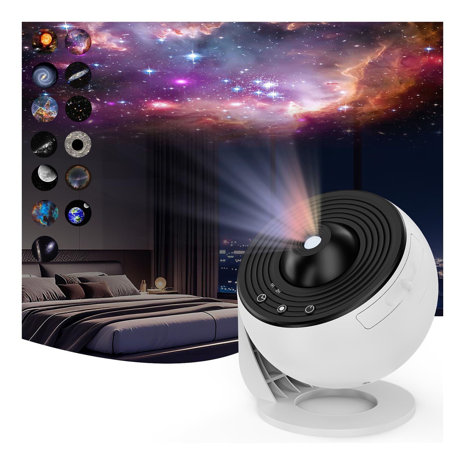 Photo 1 of Galaxy Projector, 13 in 1 Planetarium Star Projector for Bedroom Decor, 360° Rotating Nebula Projector Lamp, Timmer Starry Night Light Sleep Projector for Kids,Ceiling,Room Decoration,Gifts