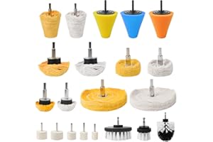Unicaravan Aluminum Wheel Polishing Kit for Drill Buffing Wheel for Car Motorcycle Wheel Rim Manifold Polishing for Stainless Steel Chrome Wood Plastic Ceramic Glass Woods Machine Jewelry etc 21PCS