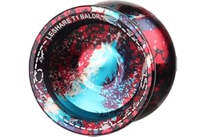 SHIREBLUE Ball Bearing High-Precision Professional Unresponsive Yoyo, Aluminum Yo-Yo for Kids Adults with 1 Glove and 5 Yoyo Strings (Mixed Color Red)