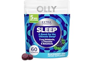 OLLY Extra Strength Sleep, 5 mg Melatonin L-Theanine, Chamomile and Botanicals - 60ct Pouch