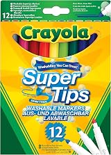 Crayola SuperTips Washable Markers Assorted Colours Pack of 12