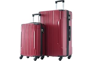 Merax Luggage Sets of 2 Suitcases With Wheels Expandable Lightweight, TSA Lock, Hardside Spinner Carry On Luggage, 20 28 inch Red …