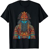 MythoThreads Gilgamesh T-Shirt - Women's Unisex-Adults Black Cotton 100% Short Sleeve T-Shirt - Small