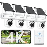 4K Security Cameras Wireless Outdoor, No Subscription, Works in -14°F Cold [2026 New] Solar-Powered Home Security Camera System with 360° Auto Tracking, Color Night Vision, 5G & 2.4G WiFi, Easy Setup