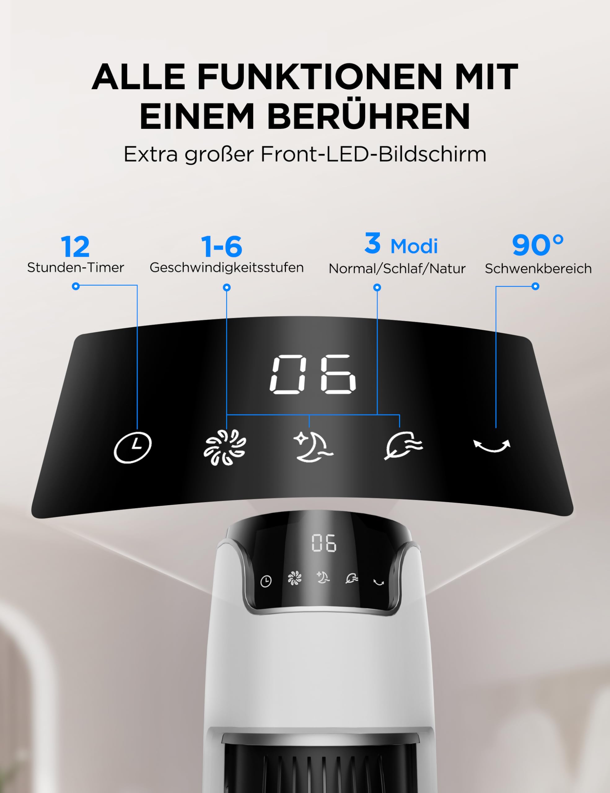 Midea FZ10-16AR Column Fan with Remote Control 7