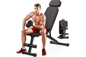 TYRSEN Adjustable Weight Bench, Workout Bench for Home Gym, Bench Foldable or with Leg Extension and Preacher Pad, Incline/Decline Bench Press for Full Body Strength Training, 800lbs Weight Capacity