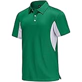 Corna Men's Golf Polo Shirts L-5XL, UPF 50+ Moisture Wicking Casual Performance Dry Fit Shirts