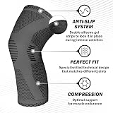 POWERLIX Knee Support for Men Women - Compression Sleeve Gray Small view 2