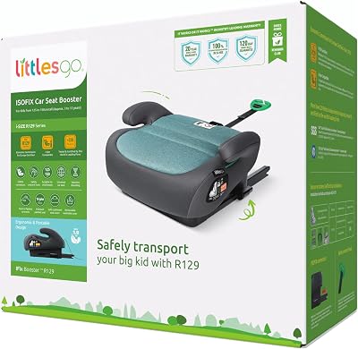 Littlesgo iFix Booster Seat ISOFIX Car Seat 125-150cm Green-Gray