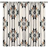 FAOTELY Aztec Curtains Tribal Geometric Pattern Southwestern Style Rustic Blackout Window Drapes for Bedroom Living Room Kitchen Cafe Decor （W21xL45 Inch） x2 Panels