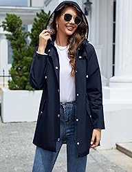 LOMON Women Rain Jacket Lightweight Hooded Jackets