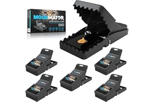 MOUSINATOR Mouse Trap, 6-Pack, Professional Mouse Snap Traps for Indoor and Outdoor Use, Easy to Set, Safe and Reusable Desig