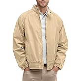 Comdecevis Men's Bomber Jacket Lightweight Windbreaker Casual Stylish Two-Way Zipper Coat for All Season
