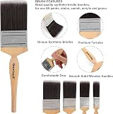 Genixart Flat Paint Brush Set 25 38 50mm Walls Ceilings Furniture Nylon 3 Pack view 5