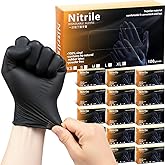 Maxdot 1500 Count Nitrile Gloves XL Black Bulk Disposable 6 Mil Heavy Duty Nitrile Gloves for Food Prep Kitchen Cooking Cleaning Resistant, Powder Free