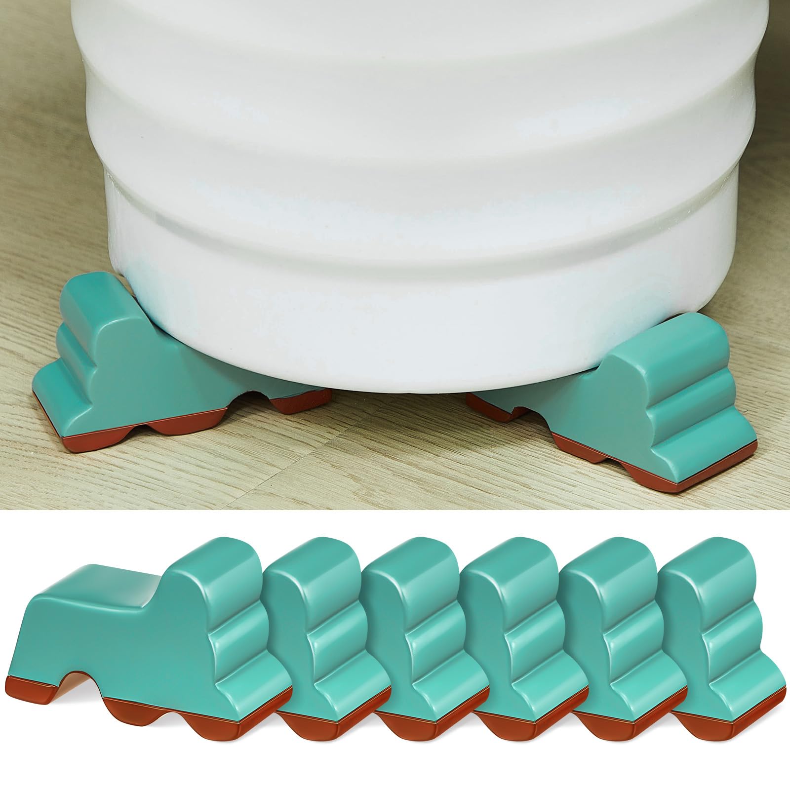 Photo 1 of Kigeli 6 Pcs Pot Feet Plant Flower Pot Risers Frost Proof Pot Lifter Handmade Pot Elevator 3 Inch Long, 1.5 Inch Tall, Recommended for 14-20 Inch Pots Outdoor Planters Barrel (Blue)