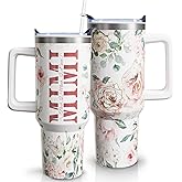 qoepfnsh Gifts for Mimi Grandmother Gift from Grandson Granddaughter on Birthday Mothers Day&Christmas 40 oz Tumblers with Handle and Straw Stainless Steel Insulated Travel Coffee Cup Mug