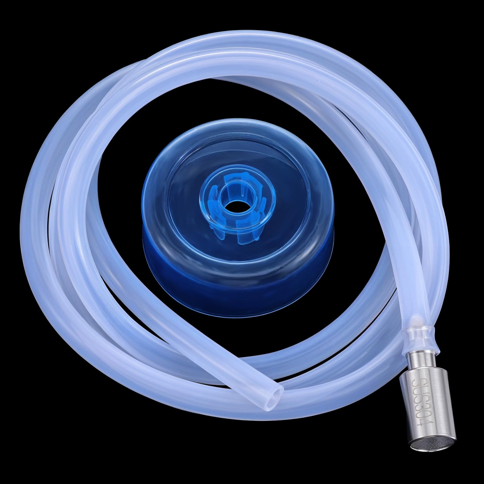 Photo 1 of Food Grade Silicone Water Pump Hose and Weight Block Set for 5 Gallon Water Bottle Pump Buckets Hose Replacement, 304 Stainless Steel Filter, 1/4'' ID 6.56 Inch Hose Fits 0.22-0.31In Interfaces